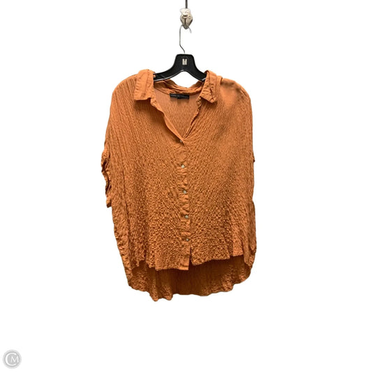 Blouse Short Sleeve By Jane And Delancey In Brown, Size: Xl