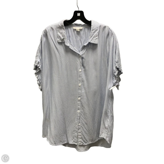 Blouse Short Sleeve By Beachlunchlounge In Blue, Size: Xl