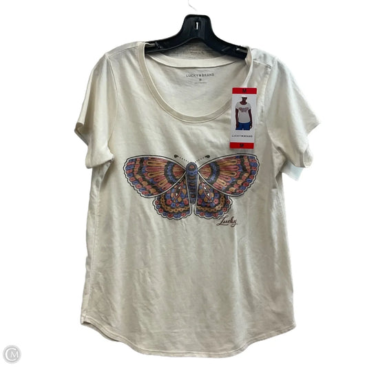 Top Short Sleeve By Lucky Brand In White, Size: M
