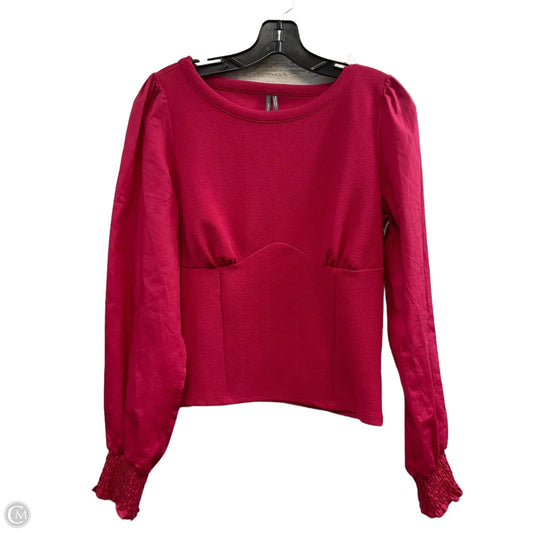 Blouse Long Sleeve By Anthropologie In Pink, Size: S