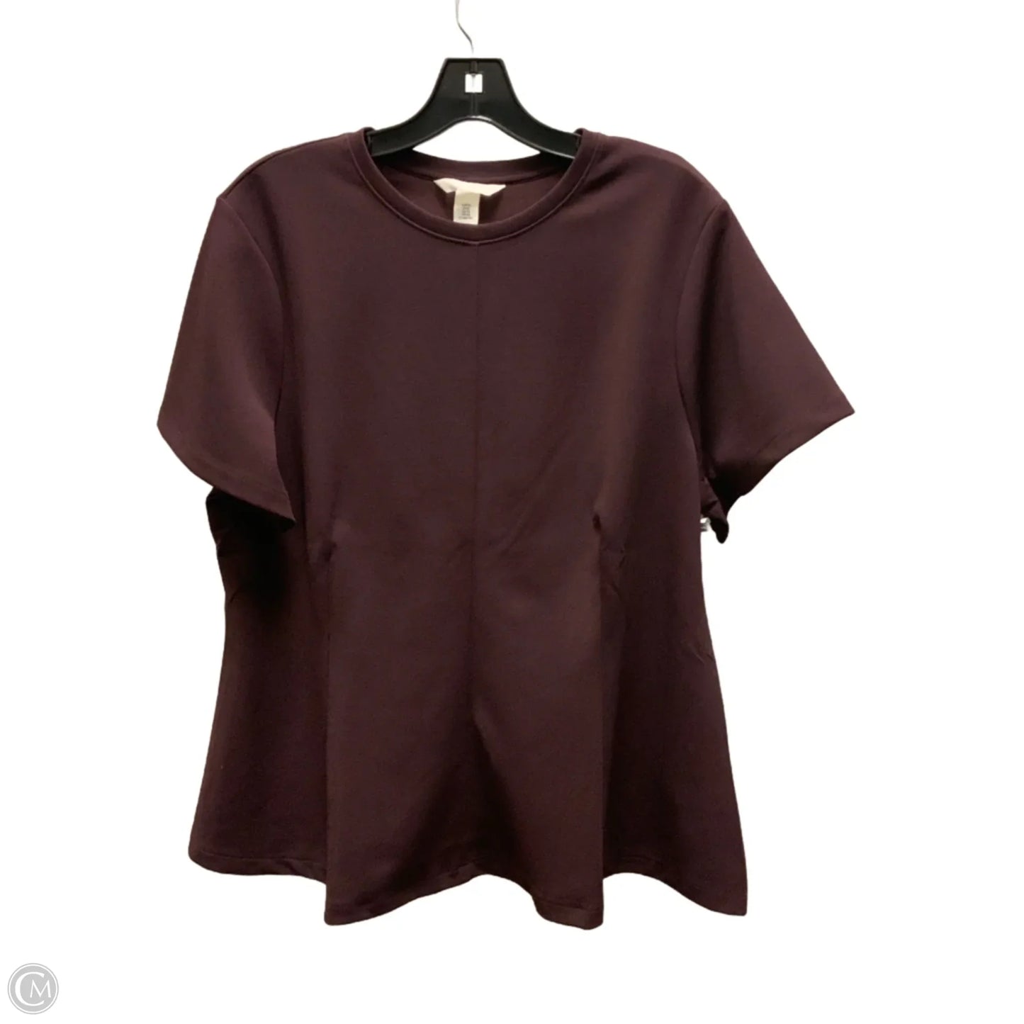 Blouse Short Sleeve By H&m In Purple, Size: Xl