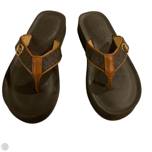 Sandals Designer By Michael Kors In Brown, Size: 7