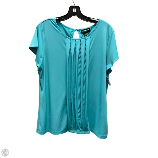 Blouse Short Sleeve By Liz Claiborne In Blue, Size: Xl