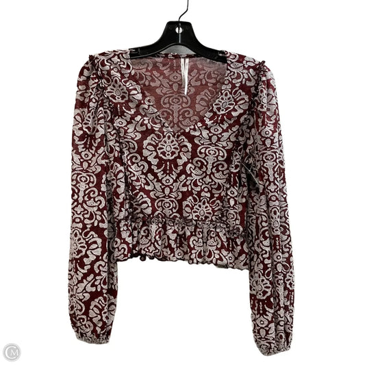 Top Long Sleeve By Anthropologie In Red, Size: S