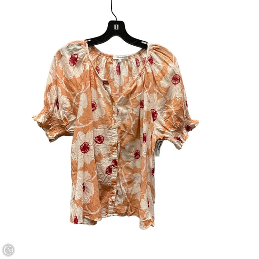 Top Short Sleeve By Madewell In Brown, Size: L