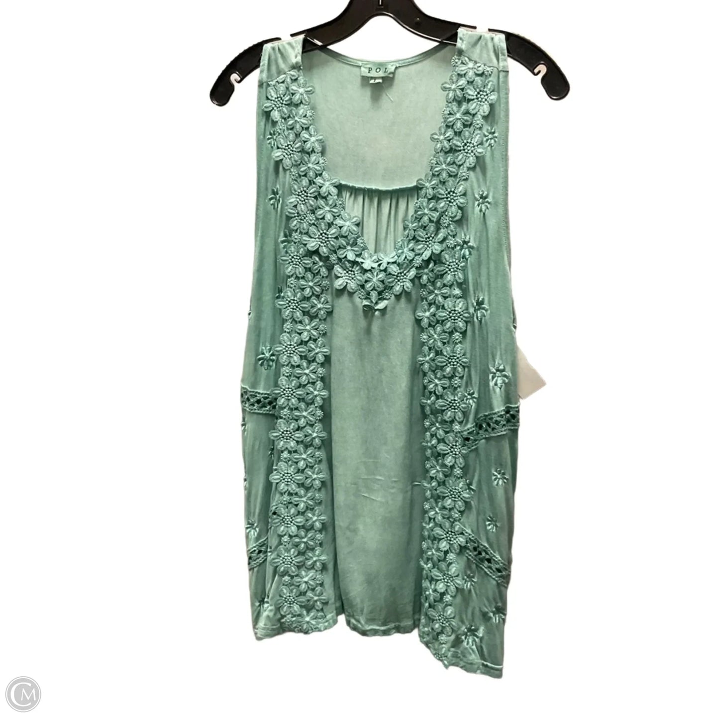 Top Sleeveless By Pol In Green, Size: L