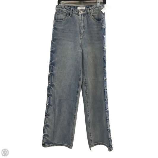 Jeans Wide Leg By AUR SOCIETY In Blue Denim, Size: M