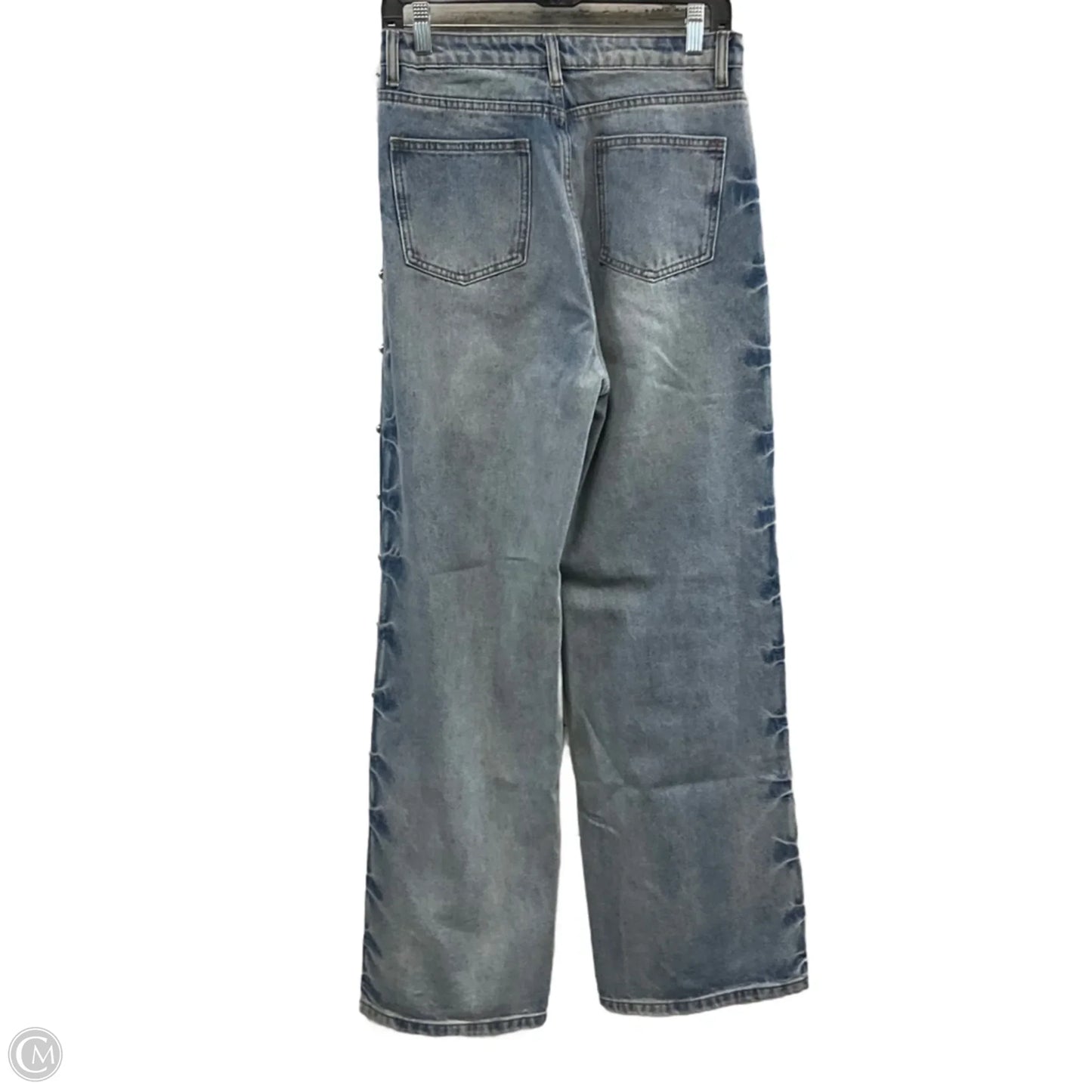 Jeans Wide Leg By AUR SOCIETY In Blue Denim, Size: M
