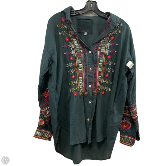 Blouse Long Sleeve By Johnny Was In Green, Size: S
