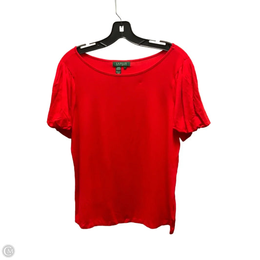 Top Short Sleeve By Lauren By Ralph Lauren In Red, Size: L