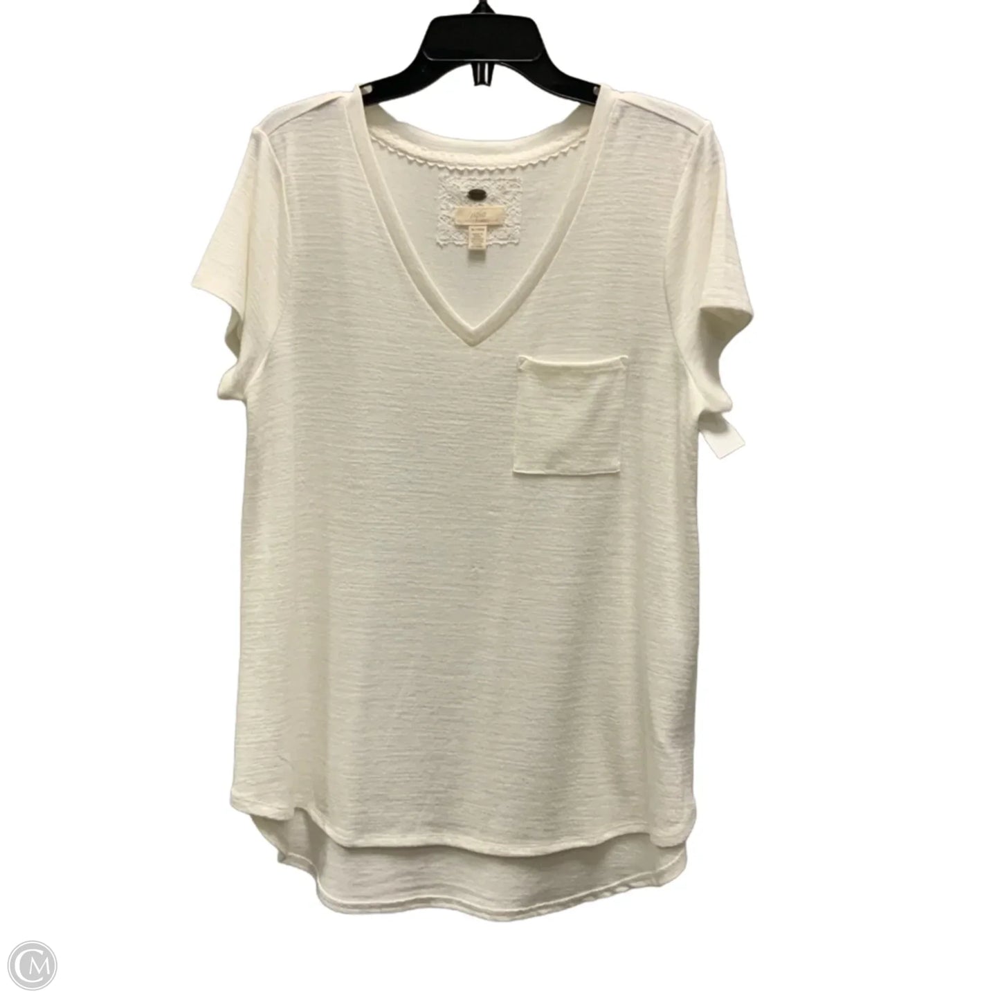Top Short Sleeve By Cupio In Cream, Size: Xl