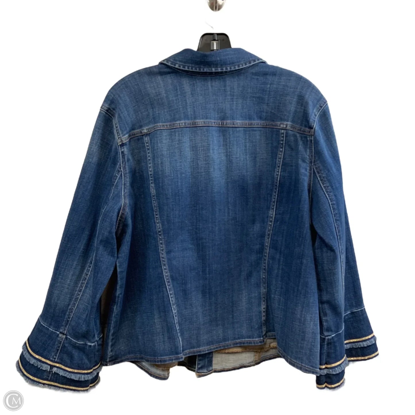 Jacket Denim By Chicos In Blue Denim, Size: Xl