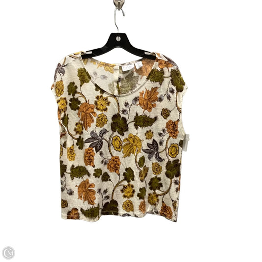 Top Sleeveless By Nicole Miller In Cream, Size: L