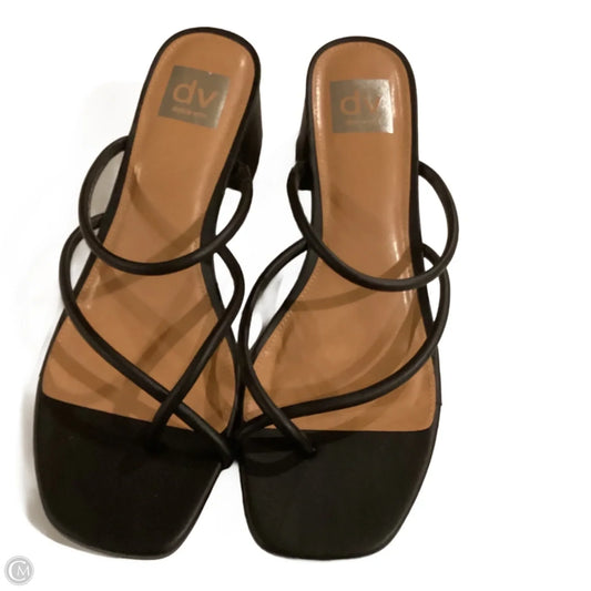 Sandals Heels Block By Dv In Black, Size: 10