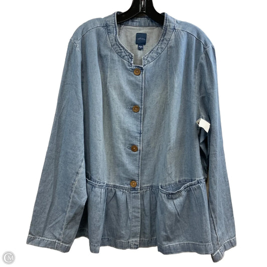 Jacket Denim By J. Jill In Blue Denim, Size: 2x