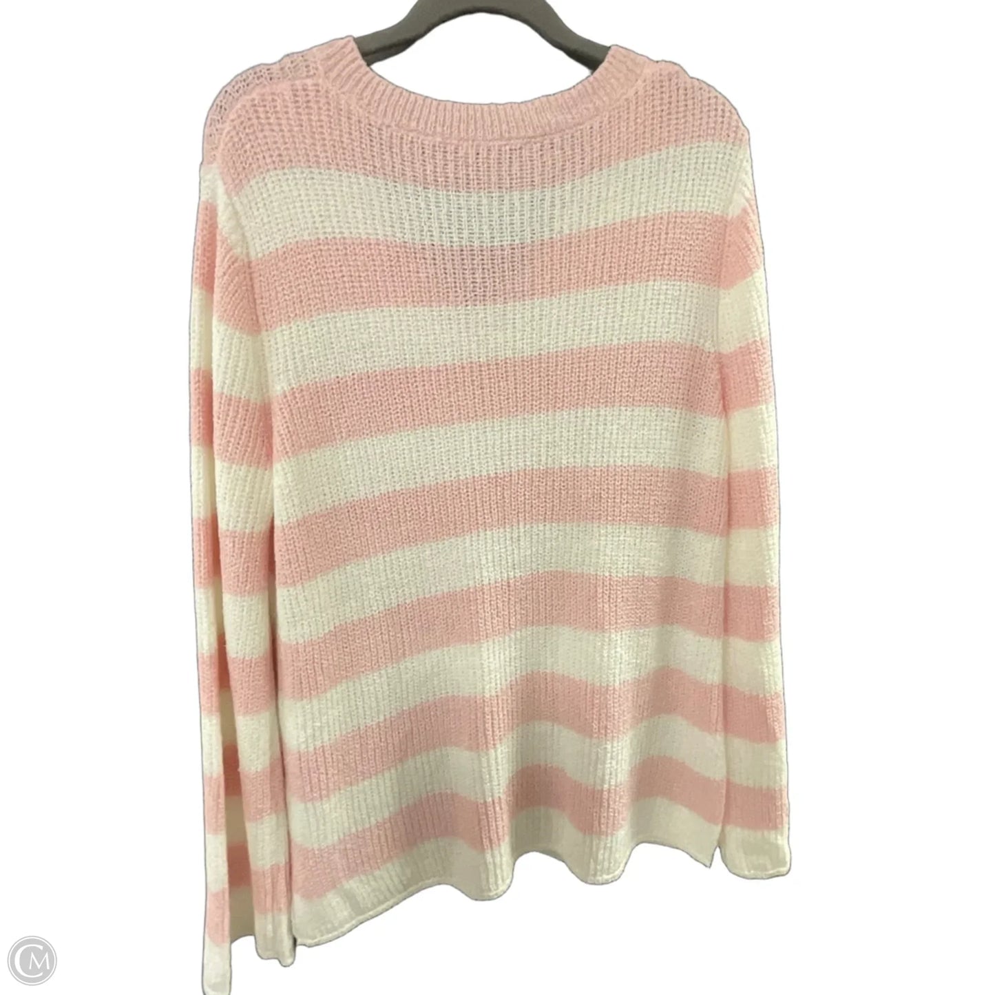 Sweater By Miracle In Pink & White, Size: S