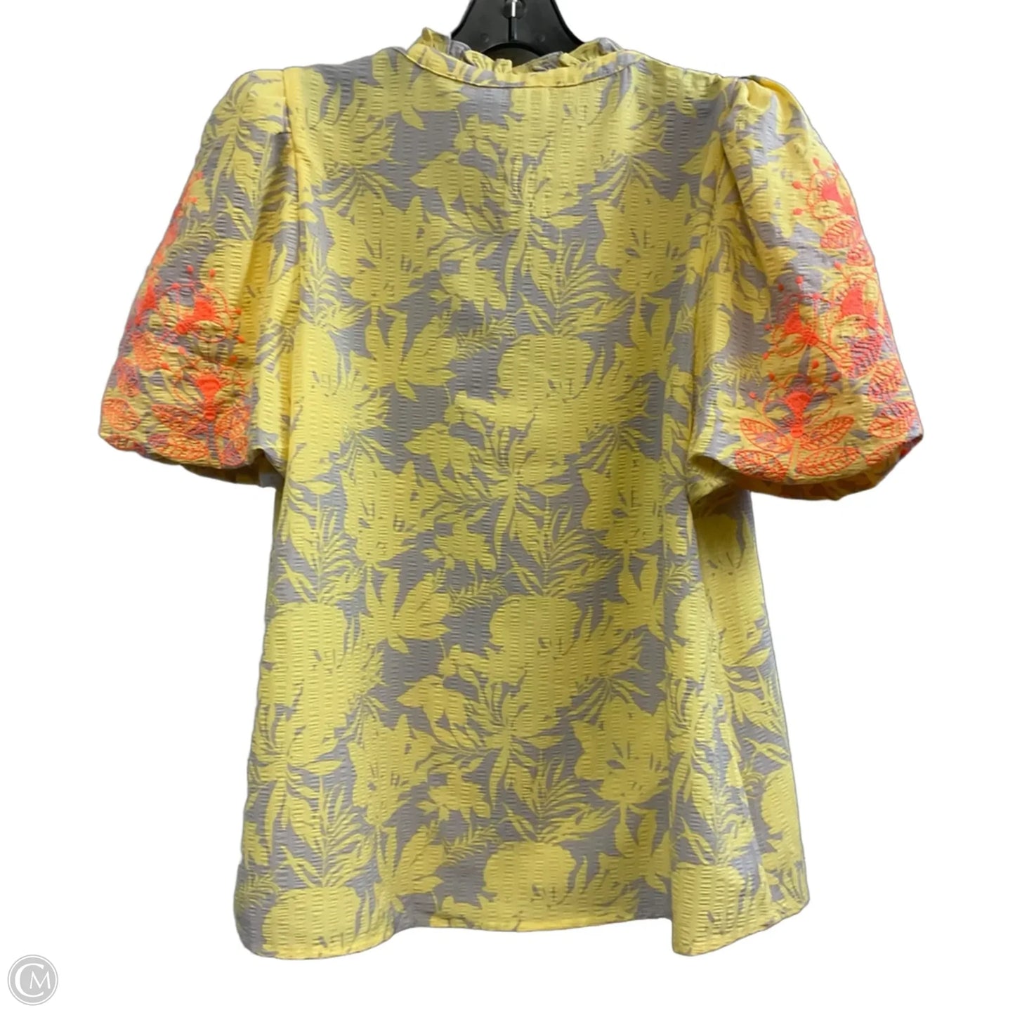 Blouse Short Sleeve By Jodifl In Yellow, Size: S