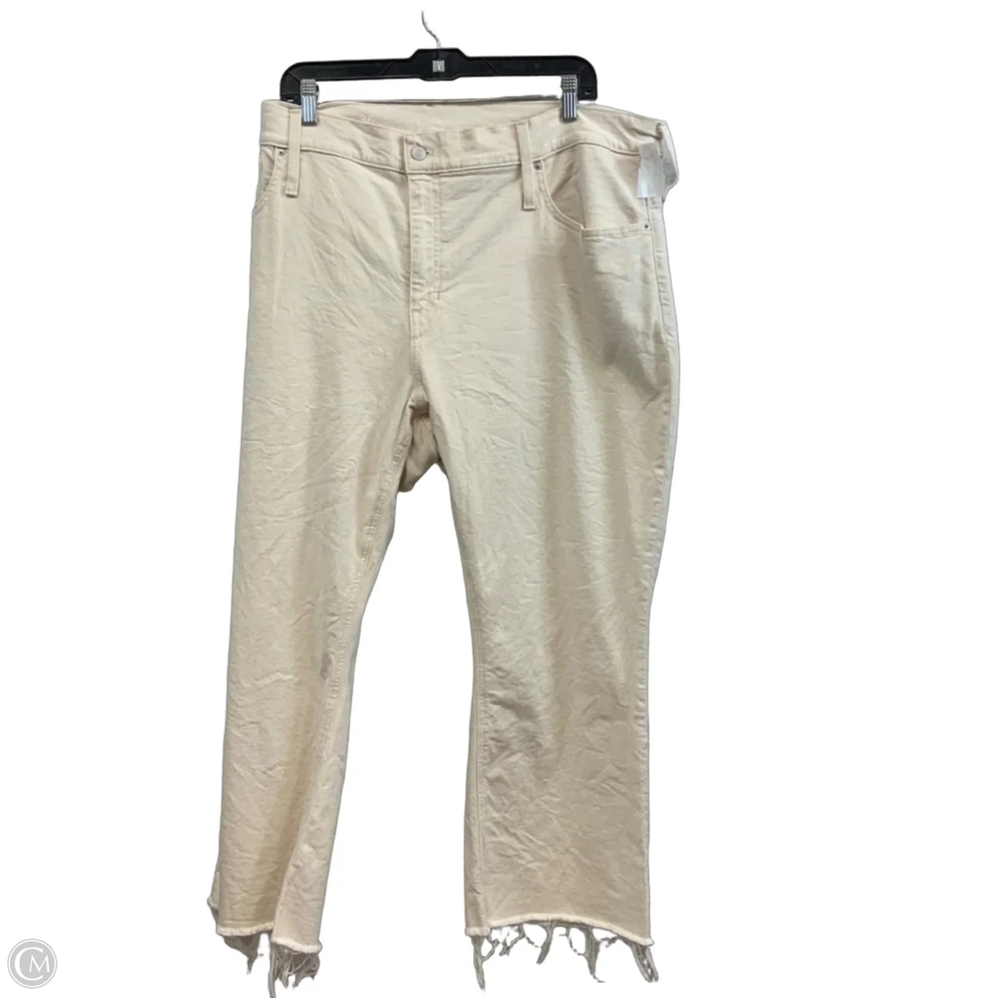 Jeans Wide Leg By J. Crew In Cream Denim, Size: 20