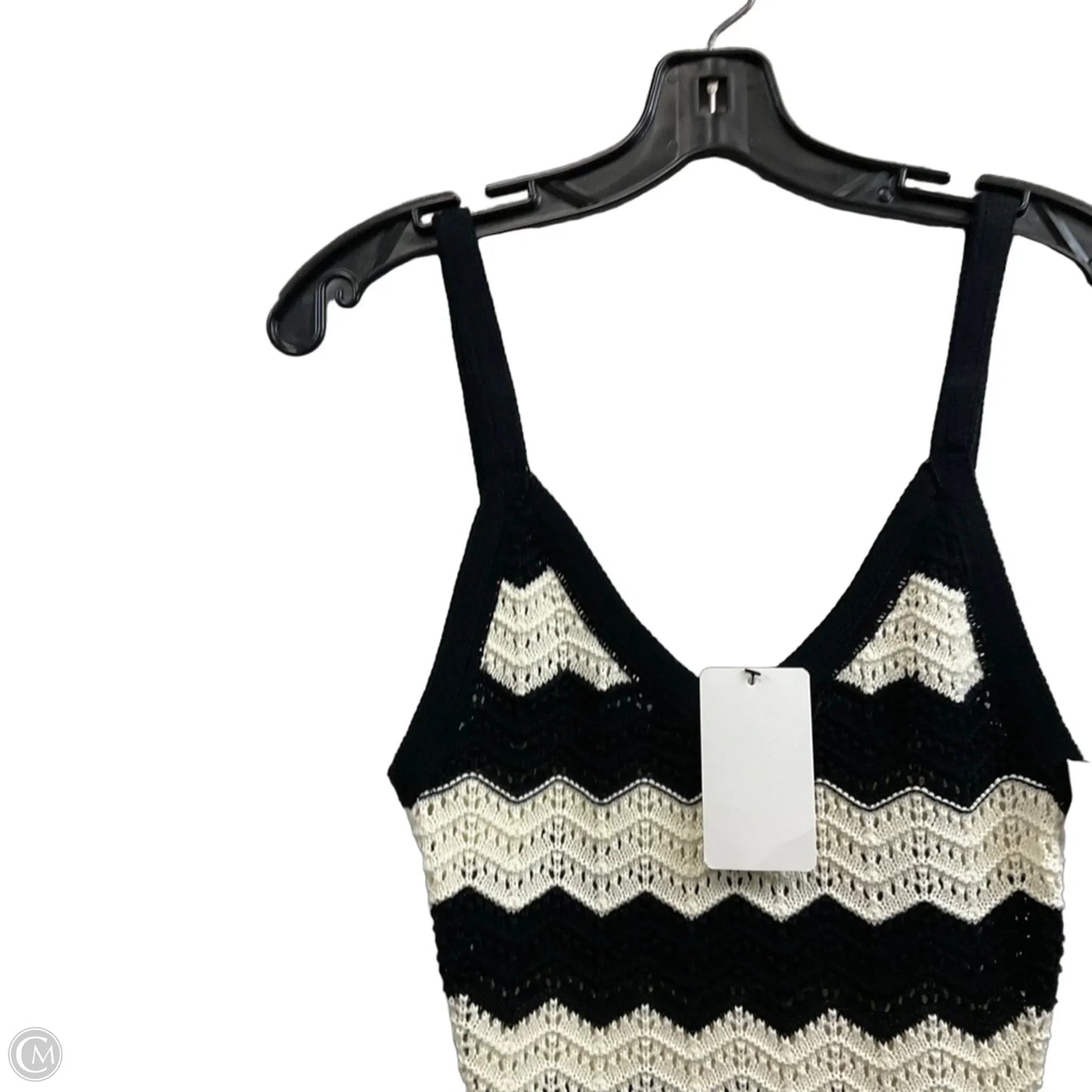 Dress Casual Short By ETIQUETTE In Black & Cream, Size: S
