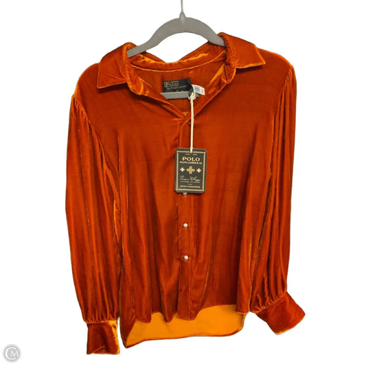 Blouse Long Sleeve By Polo Ralph Lauren In Orange, Size: M