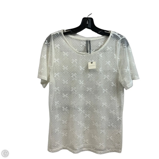 Top Short Sleeve By Anthropologie In Cream, Size: L