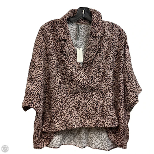 Blouse Short Sleeve By Anthropologie In Animal Print, Size: S