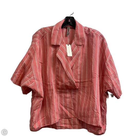 Blouse Short Sleeve By Anthropologie In Pink, Size: S