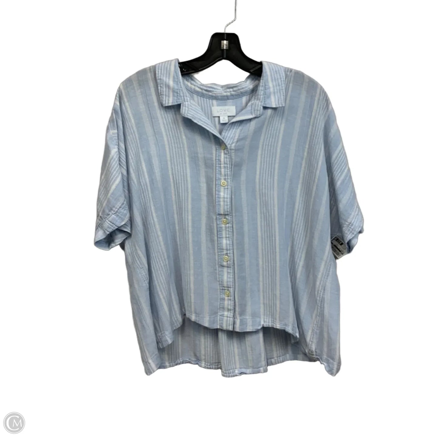 Blouse Short Sleeve By Gap In Blue, Size: M