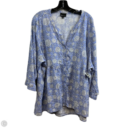Top Short Sleeve By Jones New York In Blue, Size: 3x