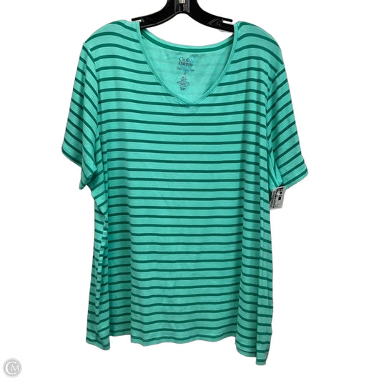 Top Short Sleeve Basic By Croft And Barrow In Green, Size: 3x