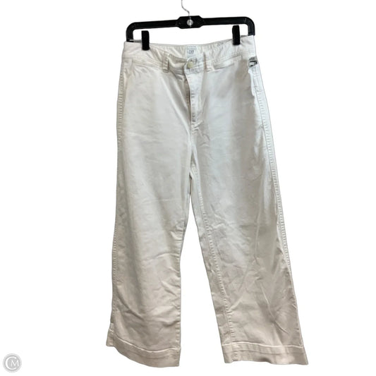 Jeans Cropped By Gap In White Denim, Size: 6