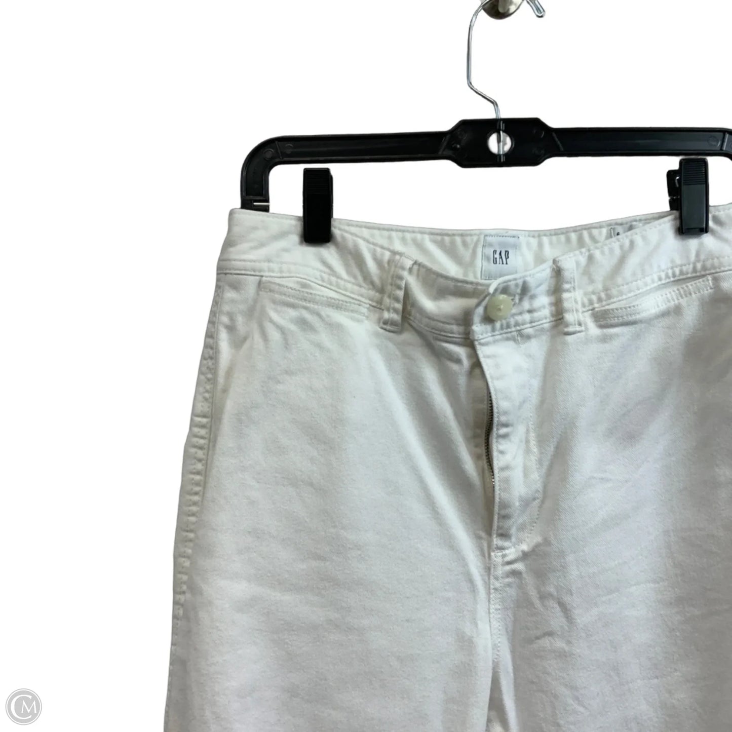 Jeans Cropped By Gap In White Denim, Size: 6
