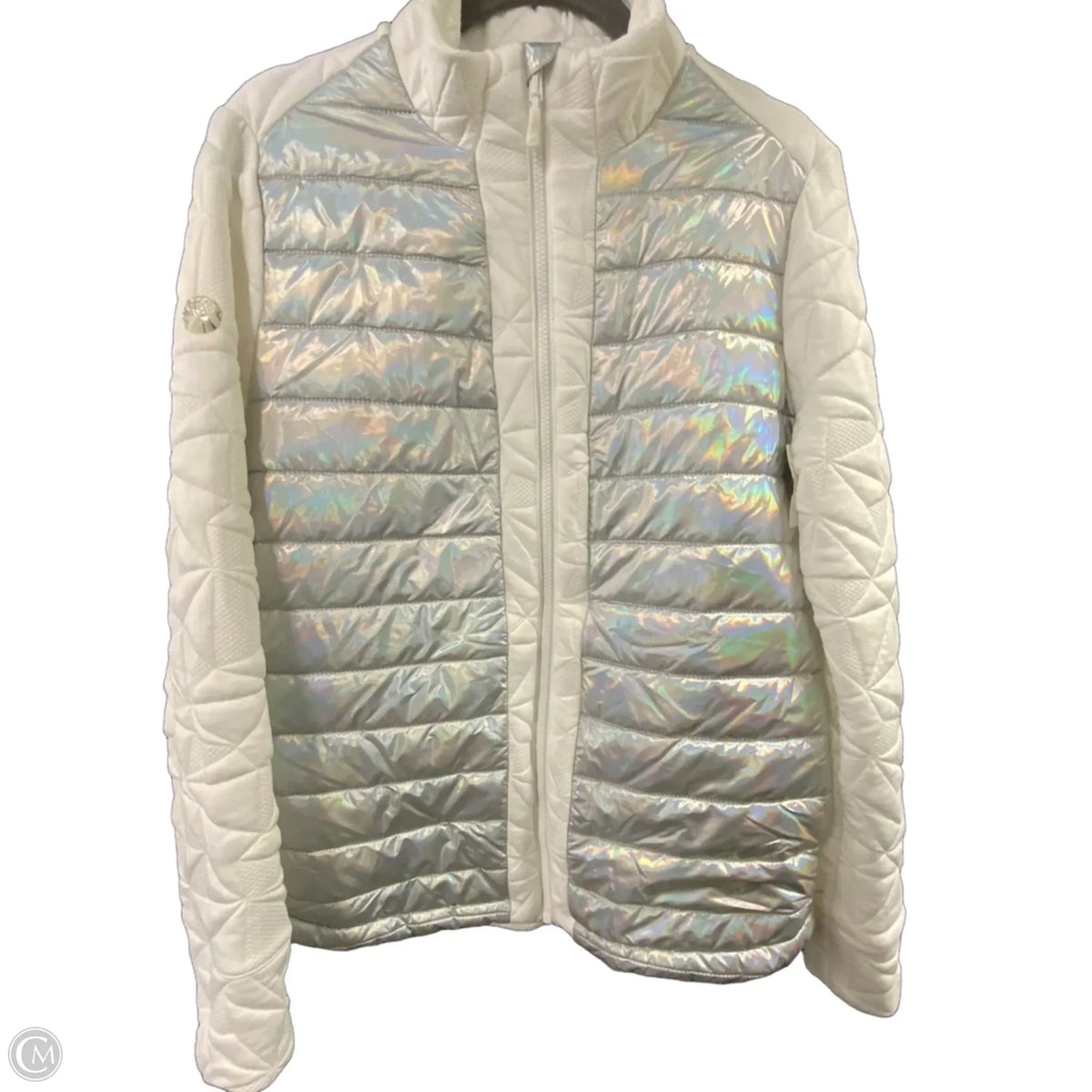 Athletic Jacket By Level Wear In White, Size: L