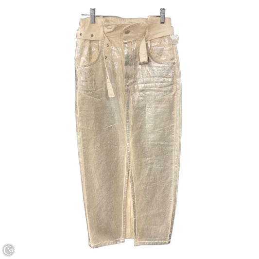 Skirt Maxi By Zara In Cream & Silver, Size: Xs