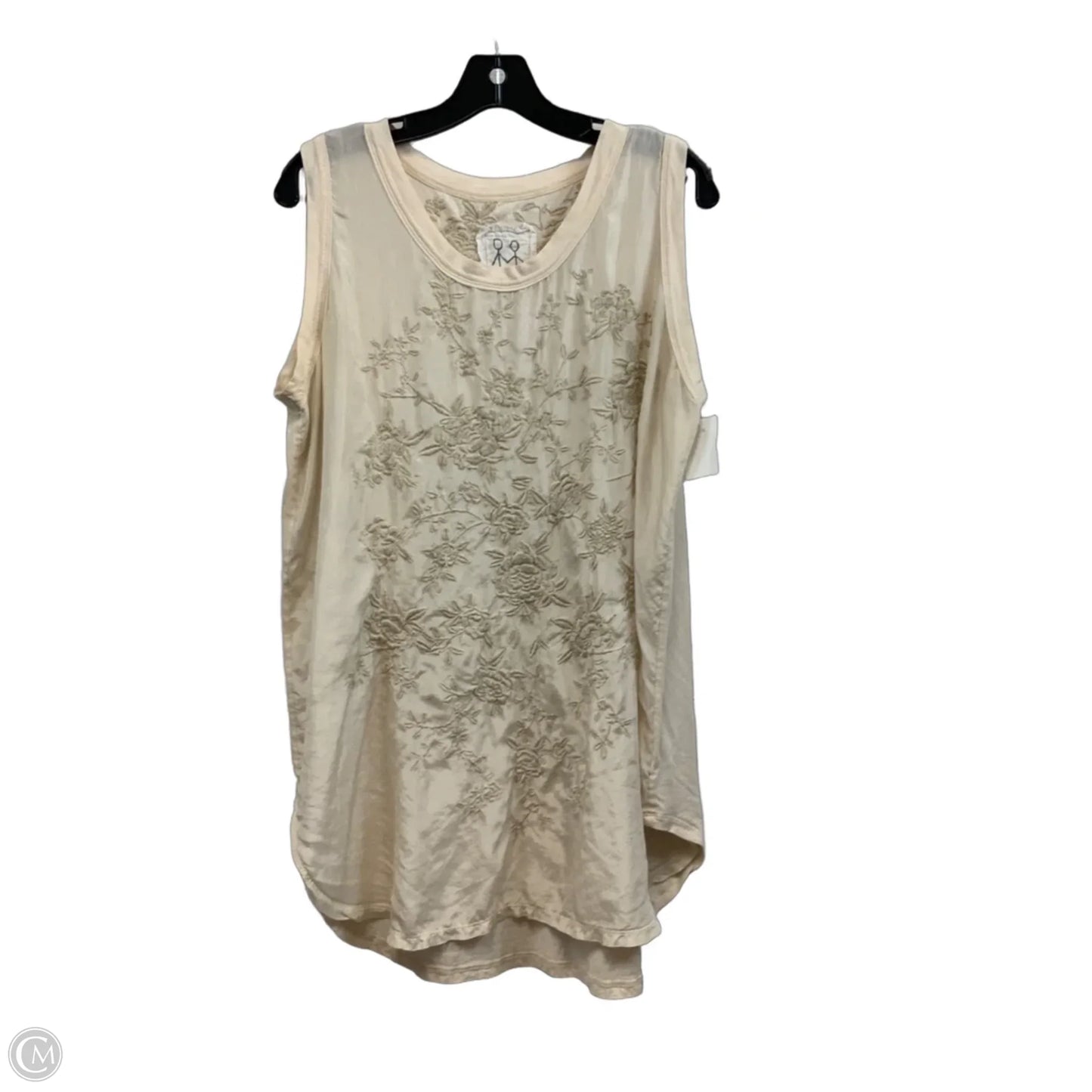 Top Sleeveless By Johnny Was In Cream, Size: Xl