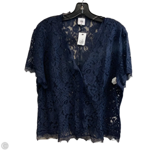 Blouse Short Sleeve By Cabi In Blue, Size: Xl