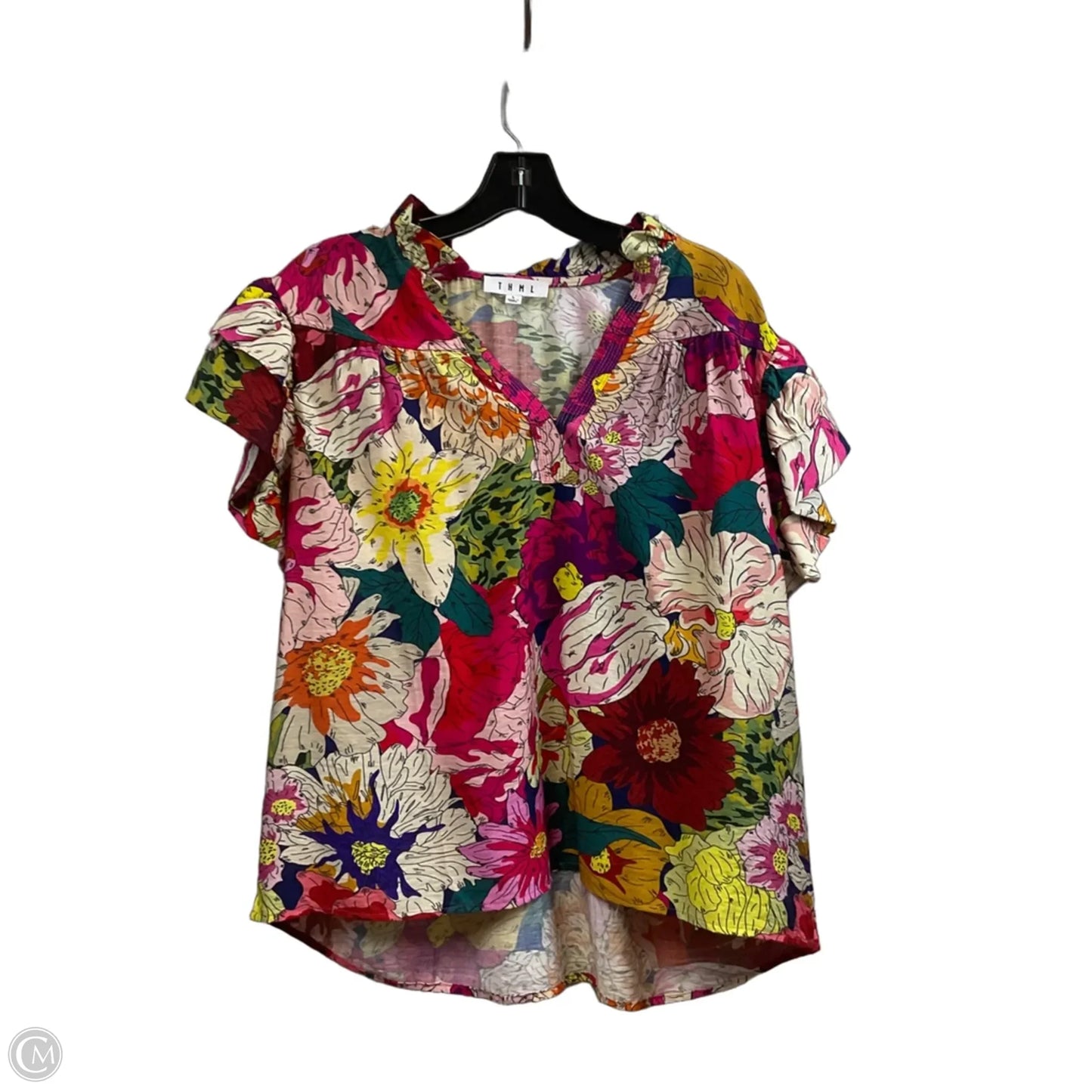Blouse Short Sleeve By Thml In Red, Size: L