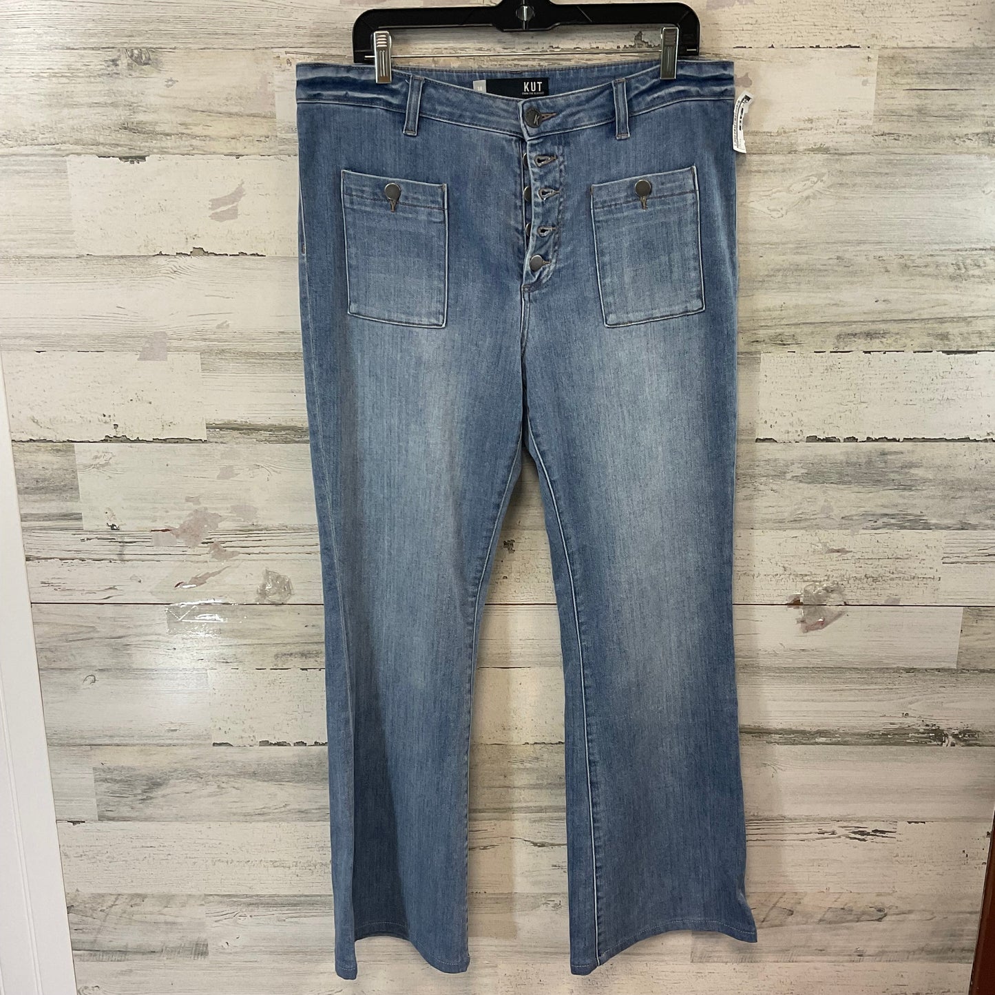 Jeans Flared By Kut In Blue, Size: 14