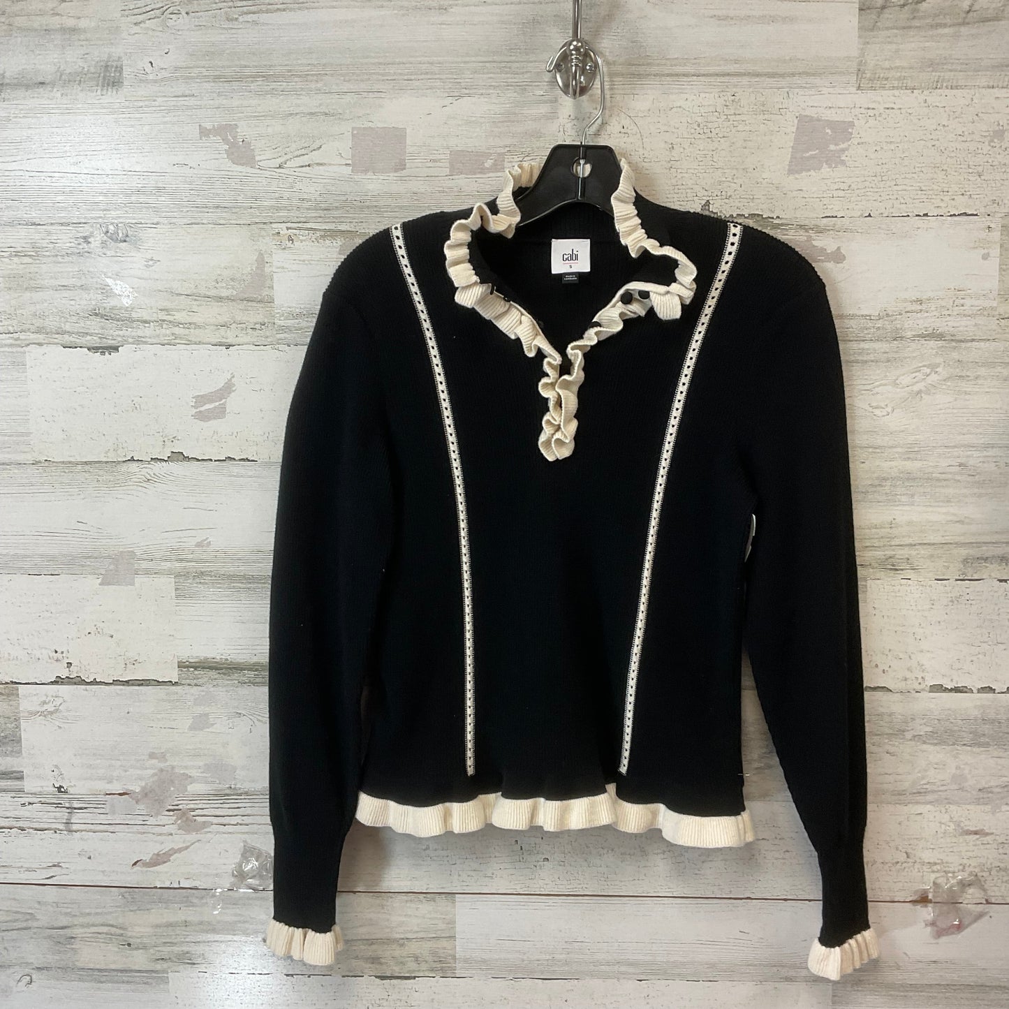 Sweater By Cabi In Black & White, Size: S