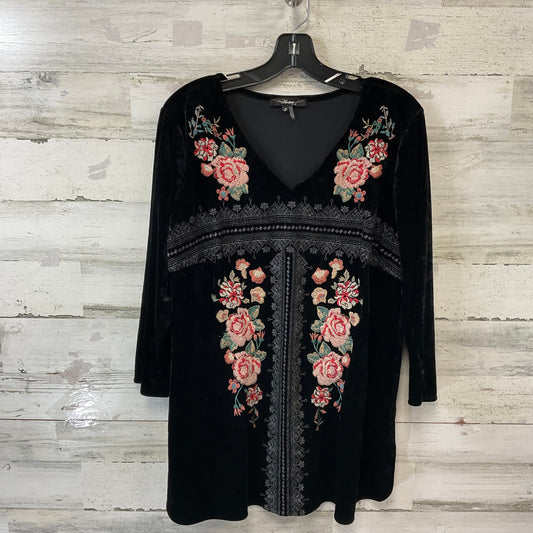 Top 3/4 Sleeve By Andree By Unit In Black, Size: L