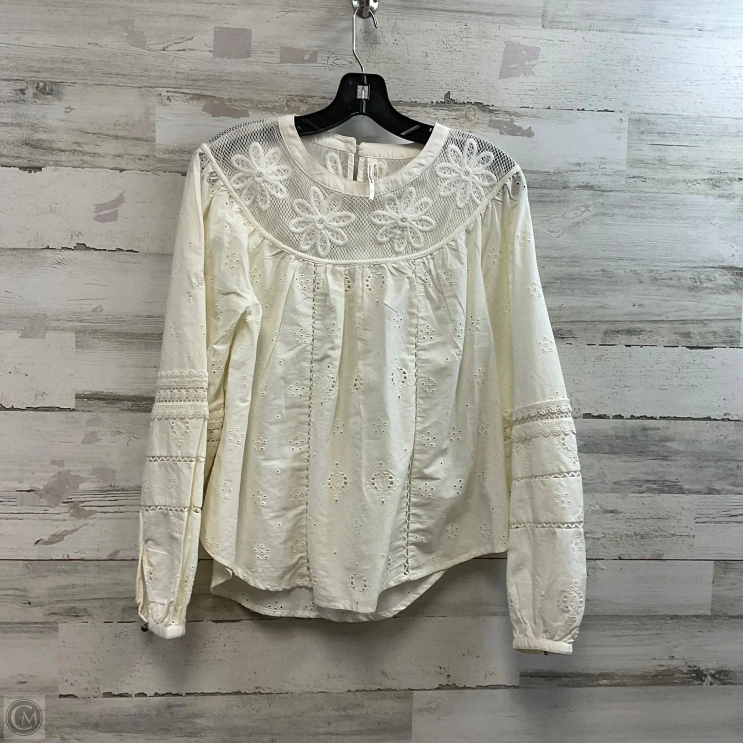 Top Long Sleeve By Anthropologie In Cream, Size: Xs