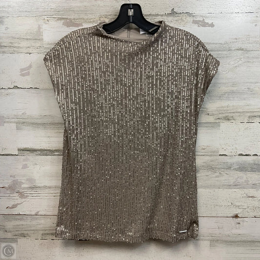 Top Sleeveless By Calvin Klein In Brown, Size: S