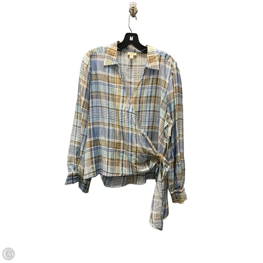 Top Long Sleeve By Ana In Blue, Size: Xl