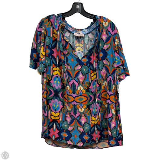 Top Short Sleeve By Philosophy In Blue, Size: 2x