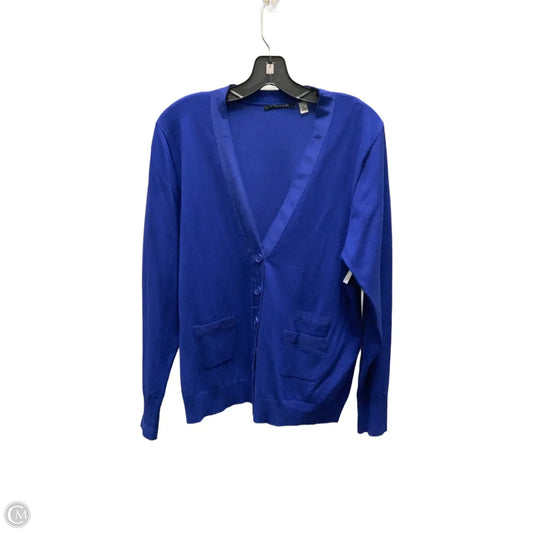 Cardigan By T Tahari In Blue, Size: Xl