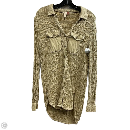 Top Long Sleeve By Pilcro In Tan, Size: Xxs