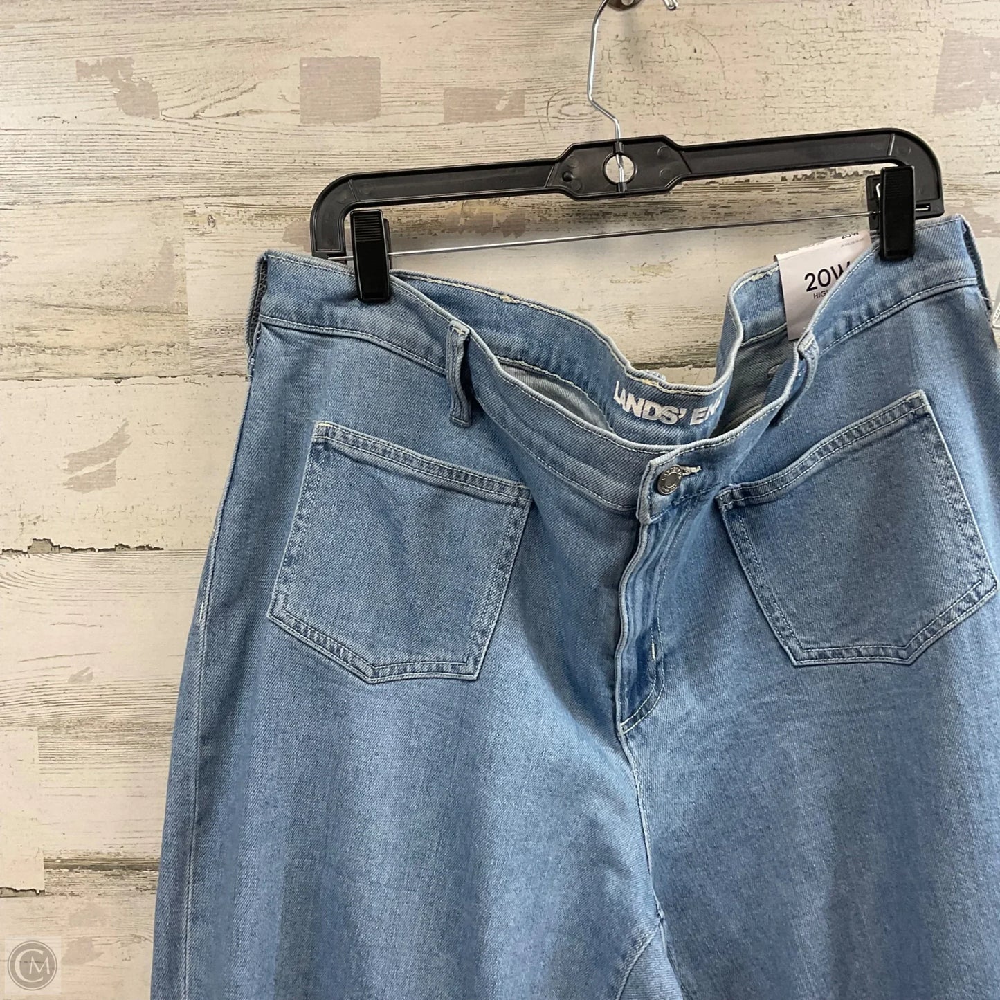 Jeans Cropped By Lands End In Blue Denim, Size: 20