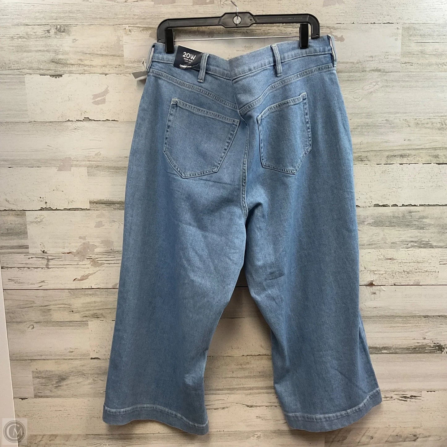 Jeans Cropped By Lands End In Blue Denim, Size: 20