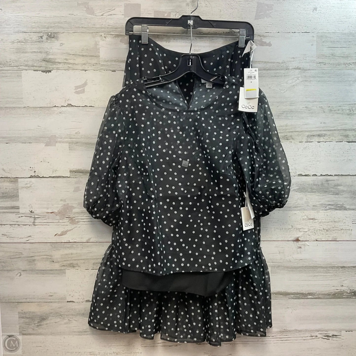 Top 2pc Short Sleeve By Cece In Black, Size: M