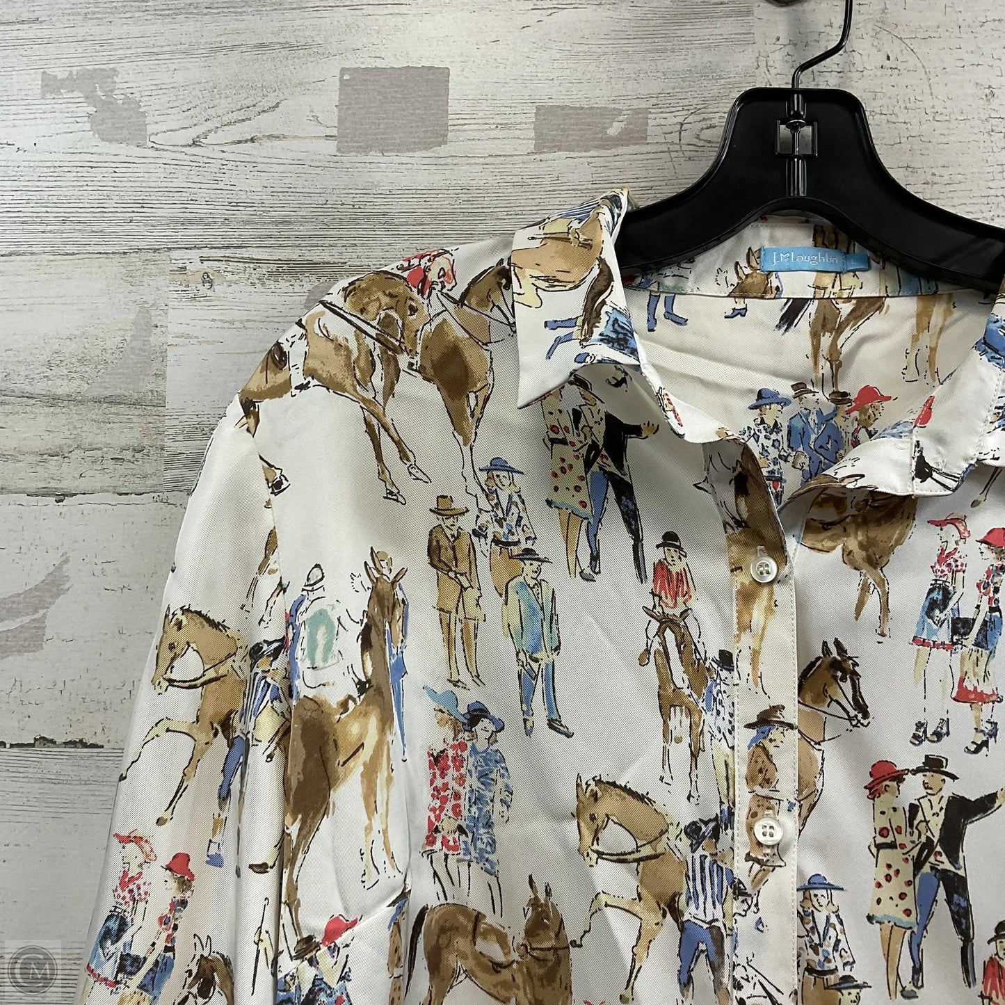 Blouse Long Sleeve By J Mclaughlin In Cream, Size: L